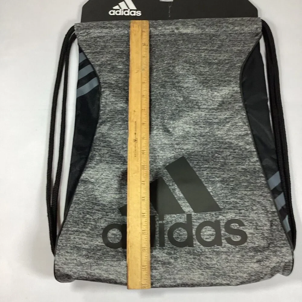 Adidas Drawstring Backpack Cinch Sack Bag Athletic Sports School Black New